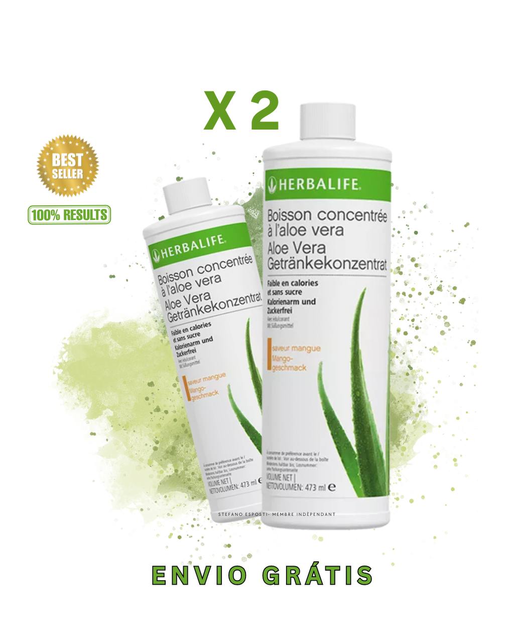 Oferta de Aloé vera x 2 Manga/Natural