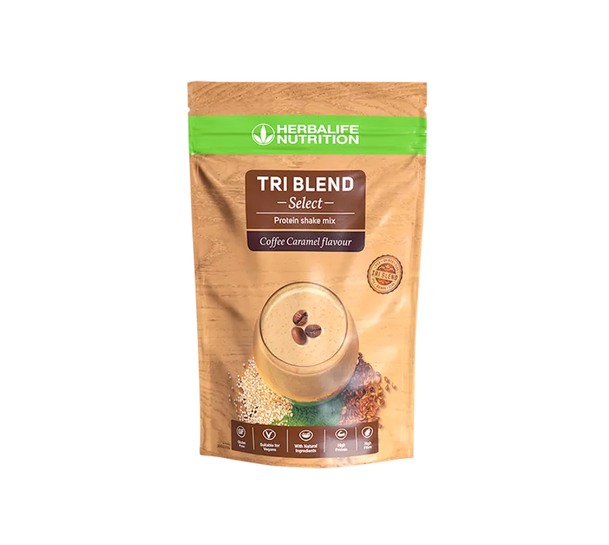 Tri Blend Select - Mistura para batido de proteína com sabor a café e caramelo 600 g