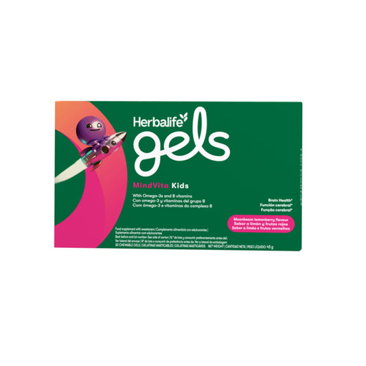 Herbalife Gels - MindVita Kids Moonbeam Limão e Frutos Vermelhos, 30 cápsulas mastigáveis